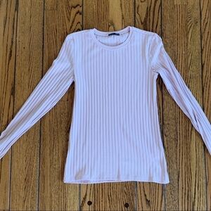 Zara Blush Ribbed Top Size S